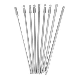 Lobamop 9 Pieces 1/4 200 mm Ph1 Ph2 Magnetic Long Hex Cross Head Screws Turner Bits S2 Drill Power Driver Tools