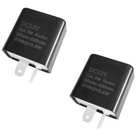 2PCS LED Flasher Relay,12V 2-Pin Adjustable LED Turn Signal Relay,Led Flasher Module for Automotive and Motorcycle Turn Signal Direct, Replacement Universal Hazard Warning Ultra Flashing Relay
