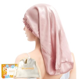 Gorro Seda Largo Dormir Mujeres Hombres Todo Tipo Cabello 100 Morera Real