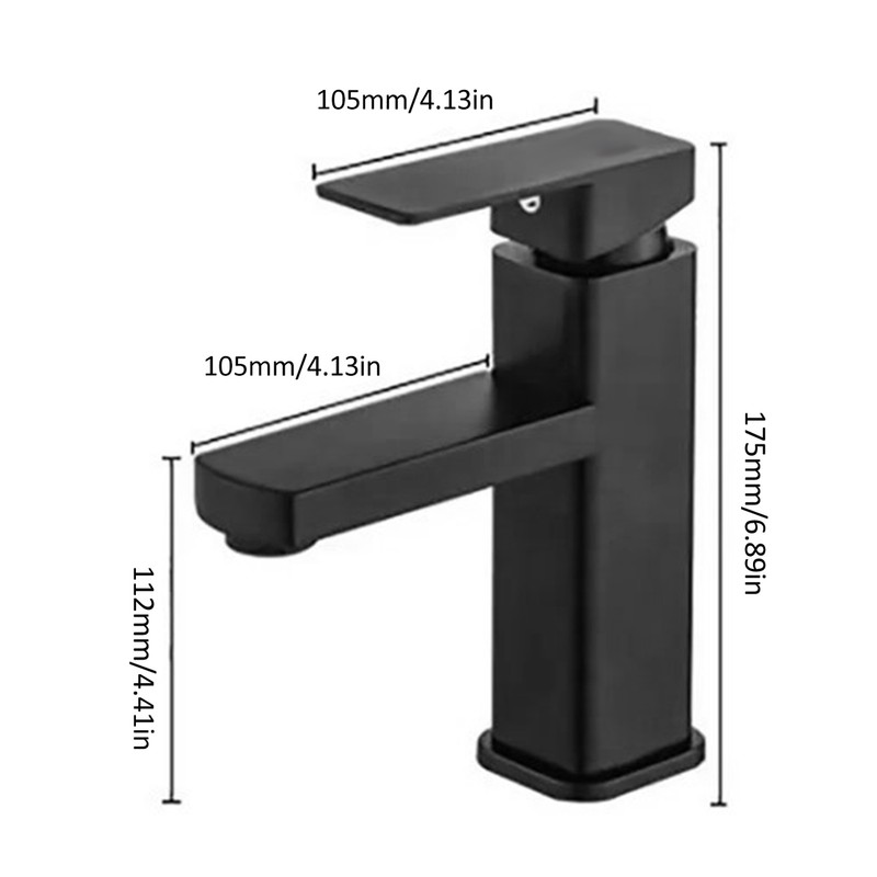 Kitchen Sink Faucet Cold Hot Water Plastic Quadrate Black for