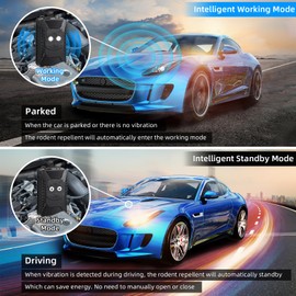 Car Rodent Repeller Under Hood Rodent Repellent Ultrasonic Battery Operated Rat Deterrent for Car Engine Mouse Deterrent with Flashing Lights,Keep Rodents Mice Out of Garage Outdoors Indoors,2 Pcs