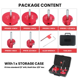 sliyxtwio 6 Pcs PVC Pipe Reamer Kit - Plastic Pipe Fitting Saver with 3/4'', 1'', 1-1/2'', 2'', 3'', 4'' Head Aluminum, PVC Socket Saver - For SCH40 PVC, ABS, CPVC - 3/8" Hex Shaft Fits 1/2" Drills
