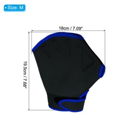 PATIKIL Webbed Swim Gloves, Unisex Swimming Resistance Training Gloves Webbed Paddle Aquatic Gloves for Swimming and Diving, M, Black Blue