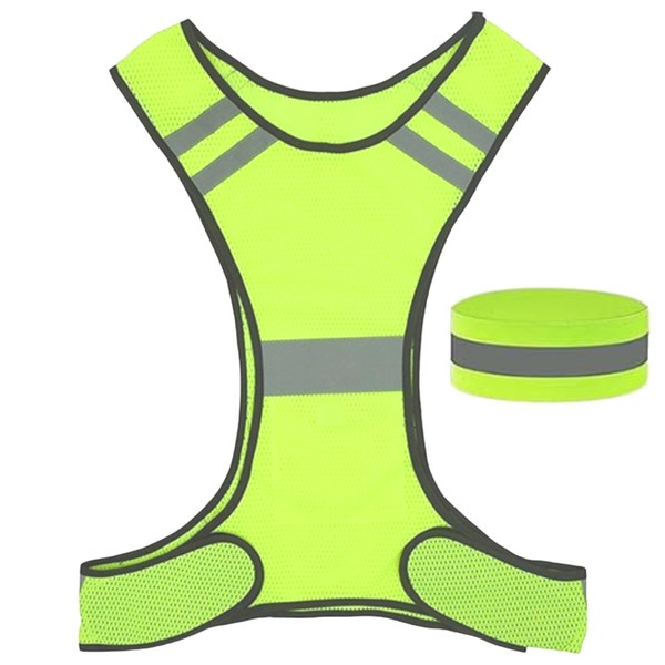 Dewocke Sicherheits-Reflektorweste Set, Anpassbar & Hochsichtbar, Warnweste für Fahrrad und