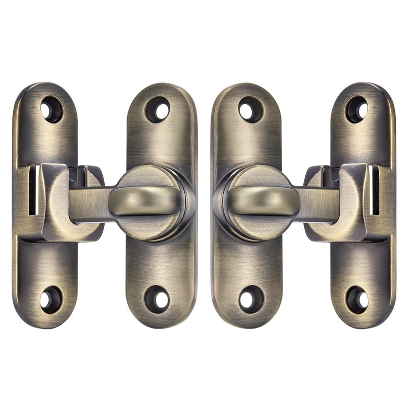 INIRET 2 Packs Barn Door Latches,90/180 Degree Gate Lock,Flip Gate