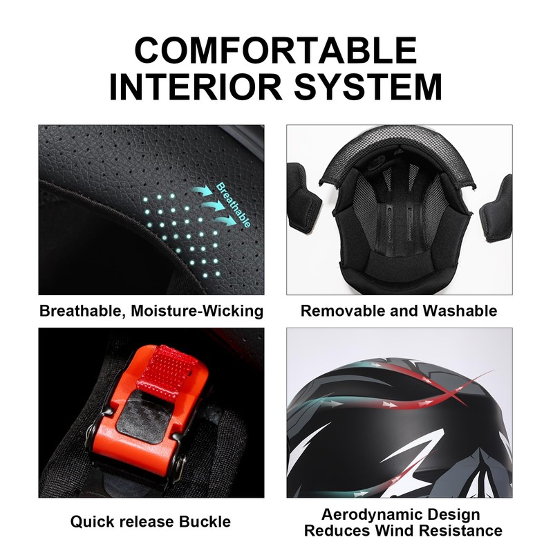 TRIANGLE Motorcycle Helmets Full Face Motorcycle Helmet for Men &
