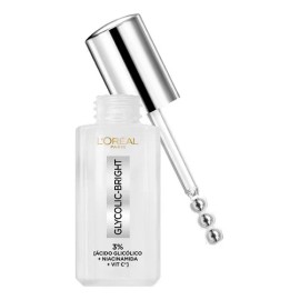 L'Oréal Paris Glycolic Bright Sérum de Ojos Anti Manchas, con Ácido Glicólico y Niacinamida, Reduce Ojeras y Previene Todo Tipo de Manchas, 20 ml.