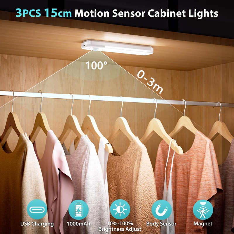 Ylatoial 3 Pack 15cm Night Light with Motion Sensor for