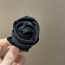 Generic Moeruruya Hair Clip Retro Rose Hair Claw Women Rose Hair Accessories Hair Ornament Rose Hair Closure Hairpin Bundled Hair Tight #Black