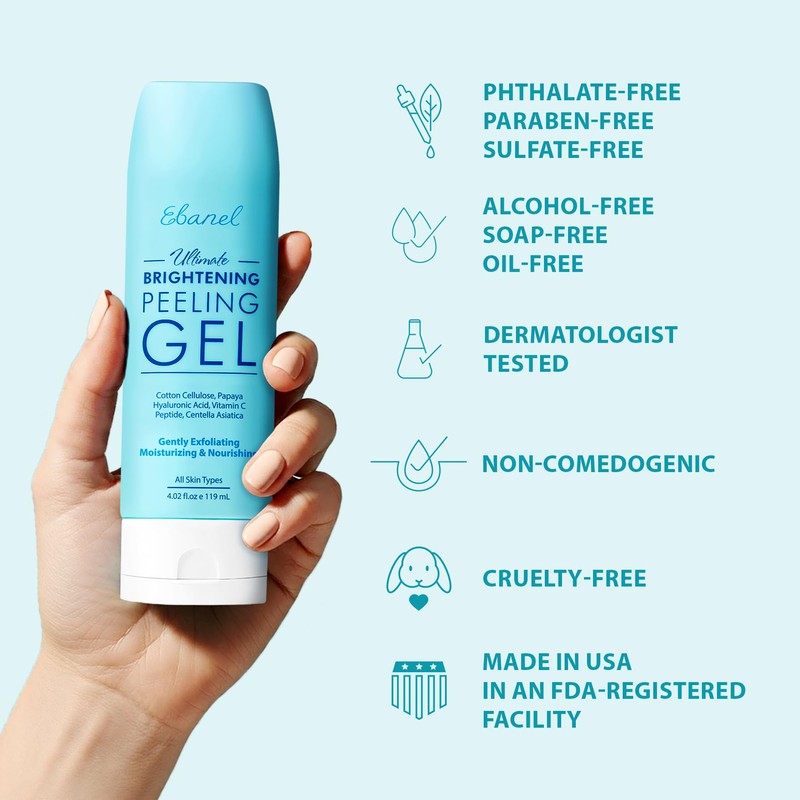 Ebanel Brightening Peeling Gel with Cotton Cellulose, Rice, Papaya, Centella,