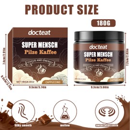 Mushroom Coffee, Instant Black Coffee, Organic Mushroom Coffee, Classic Instant Coffee, Improved Focus, Rising Lmmunity, Improved Energy - 180 g