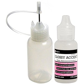 Glossy Accents (0.5 oz) and Precision Tip Glue Applicator Bottle Bundle (Set of 2)