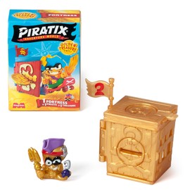 PIRATIX, ADVENTURE WORLD Golden Treasure Series - 1 Fortress, Each Box Contains 1 Surprise Fortress, 1 Surprise Piratix, 1 Accessory, 1 Flag and 1 Treasure