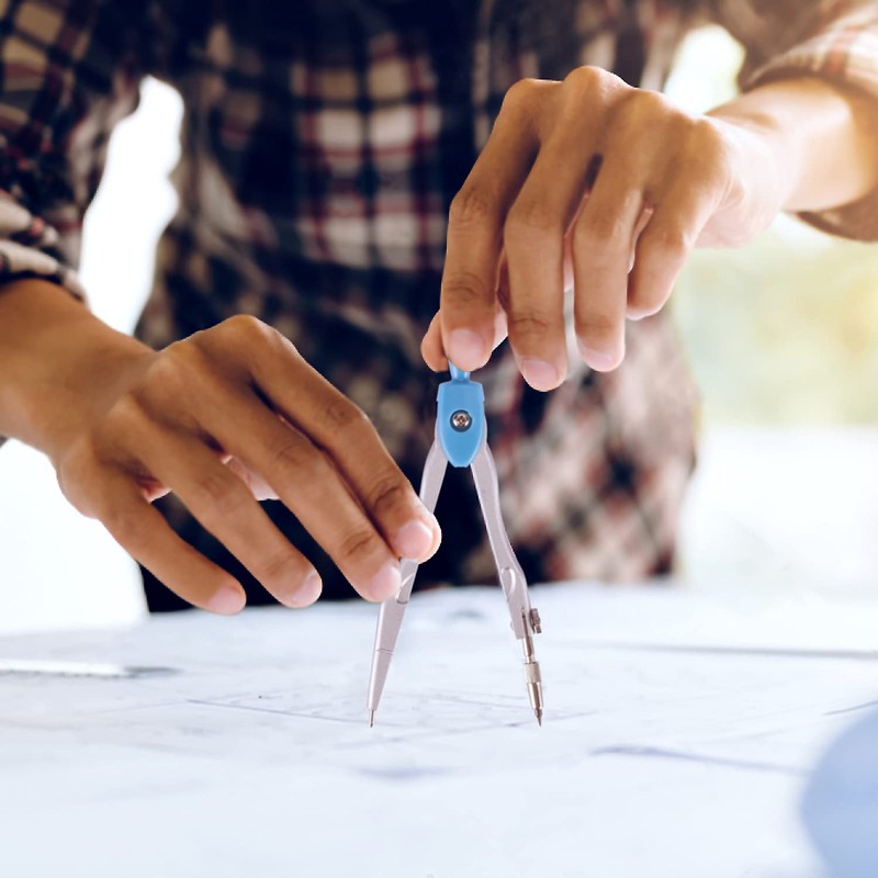 Math Geometry Kit Set 10 Pieces with Shatterproof Storage Box,