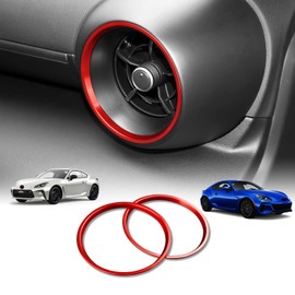 KUNGKIC Exclusive Design for Toyota GR86 ZN8 Subaru BRZ ZD8 2021 2022 2023 Aluminum Alloy Air Conditioner Vent Garnish Ring Interior Protection Cover Interior Accessories Pack of 2 Red