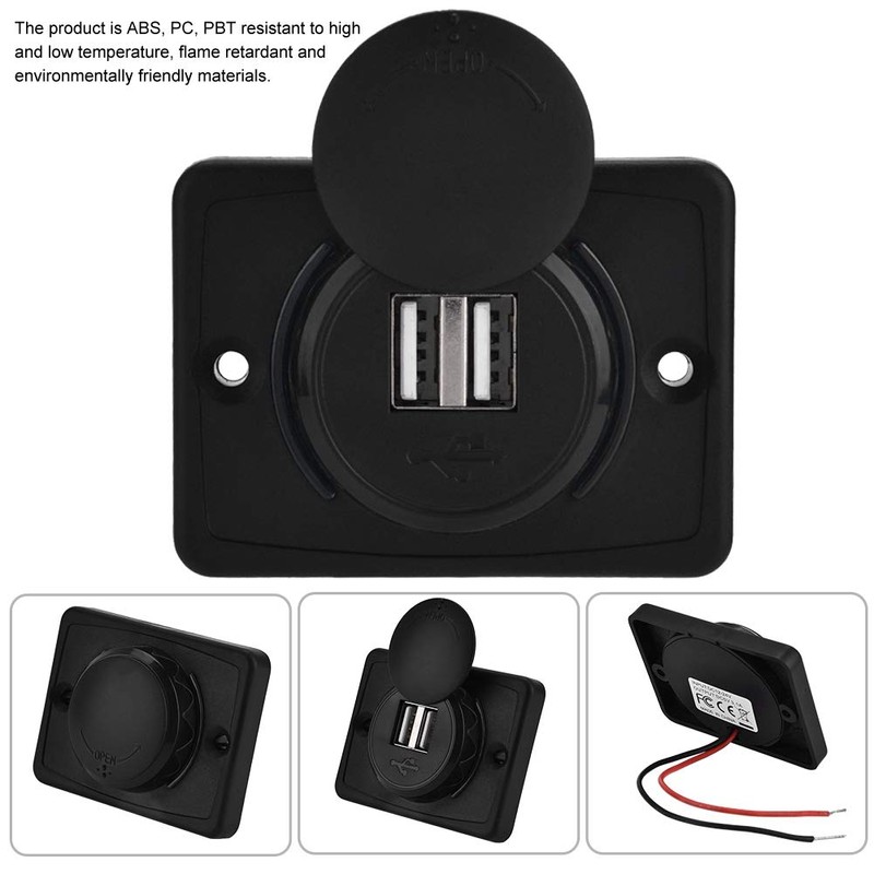 Car Charger Dual USB Port, DC 12-24 V Car Charger