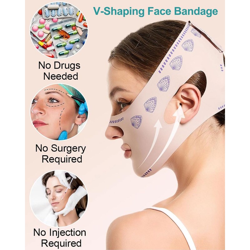 TPZORJX 1 x Stripless Half Face Lift Mask, V Face