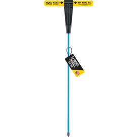T&T Tools Mighty Probe Insulated Metal Soil Probe - 54-Inch Long Overall, w/ 3/8" Metal Round Rod – Probing Rod, T-Handle Steel Rods, Landscaping Tools