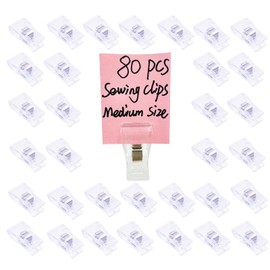 Sewing Clips Quilting Clips Assorted Colors Quilt Clips Multipurpose Fabric Clips for Sewing Supplies, Quilting Accessories Crafting Tools, Photo Clips, Clothespins Clip (80 Medium Clips-Clear Color)