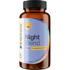 Magnesio Dormir Gaba Teanina Valeriana Pasiflora Manzanilla Night Blend Ayuda Relajación Estrés Suplemento Ingredientes Naturales Cápsulas Veganas
