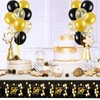 Black Gold Happy 50th Birthday Table Cloth Cover Party for