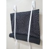 Classroom Door Curtain Security Tiny White Polka Dots Black Background