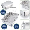 P&P CHEF Stainless Steel Roasting Pan with Rack Set Cooking