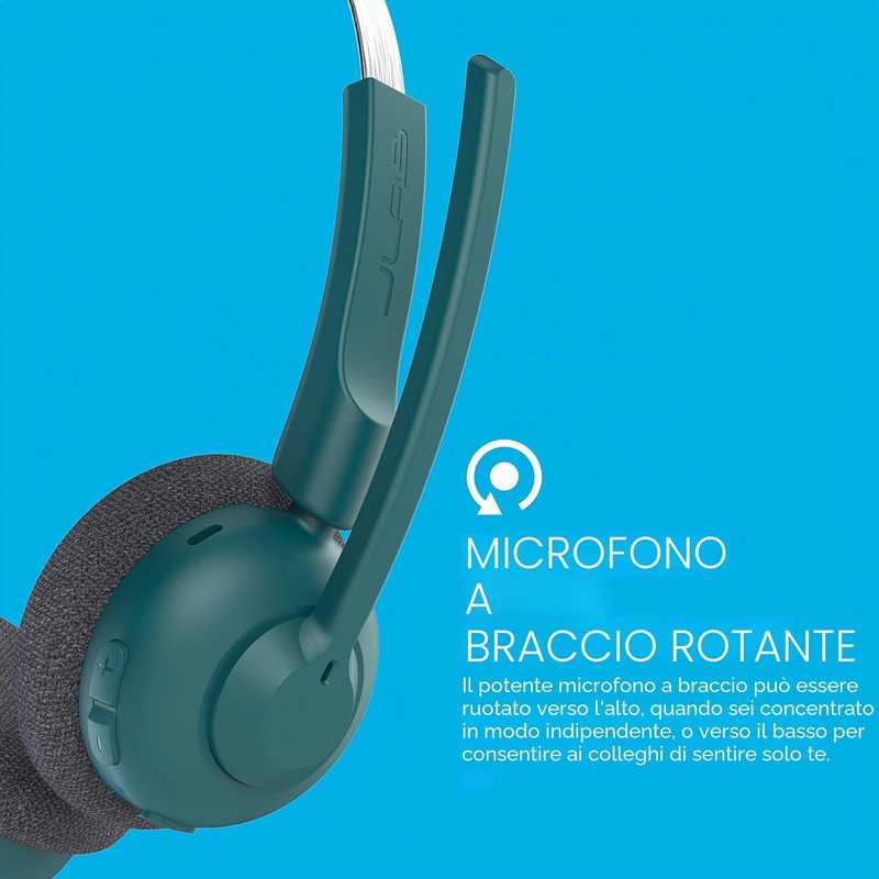 JLab Go Work Pop Cuffie Bluetooth con Microfono senza Filo