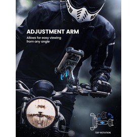Lamicall Motorcycle Phone Mount Holder - [Dual Vibration Dampener] [Metal Adjustment Arm] Motorcycle Cell Phone Holder, Bike Handlebar Phone Mount, Gifts for iPhone 16 15 14 Pro Max, 4.7-6.7" Phones