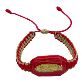Our Lady of Guadalupe Reversible Bracelet Handmade Knotted Rope Gold Plated NEW