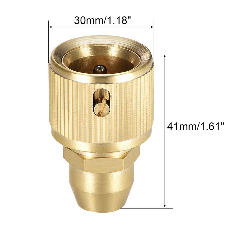 sourcing map 3/8" Brass Quick Connectors Adapters Garden Hose Fittings