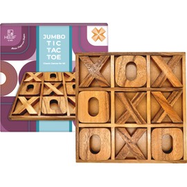 BSIRI Jumbo Tic Tac Toe Board Games - Wall Tic Tac Toe for Rustic Home Decor Farmhouse Decor, Patio Decor, Coffee Table Decor, Ideal Outdoor Games, Game Night, Family Games, Unique Gifts for Couples