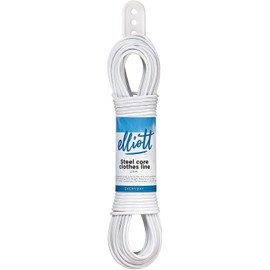 Elliott Steel Core Clothes Line, 20 Meters, White, Extra Stong, Laundry Essential