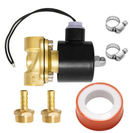 Ollanoos 2W160-15 12V 1/2 inch BSP Brass Solenoid Valve, Normally Closed Design for Water, Air and Diesel Control for Irrigation and Industrial Applications