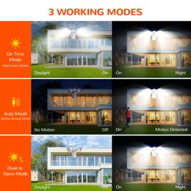 JJC LED Security Lights,Motion Sensor Flood Light Outdoor Fixture,3000LM 27.5W(120W Equiv.),IP65 Waterproof,5000K Daylight White ETL Listed Outdoor Lighting White (Not Solar Powered)