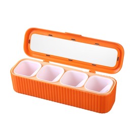 Seasoning Storage Box Sealed 4 Compartment Container Set Household Storage Container Condiment Jars with Spoon for Storage Condiment Sugar Salt Kitchen