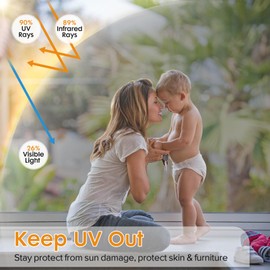 LUTE Window Film One Way Daytime Privacy Window Tint for Home, Sun Blocking Anti UV Heat Blocking See Out Not in Reflective Mirror Film, Window Door Covering Tinting Film, Silver, 35.4" x 157.4"