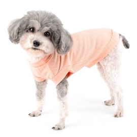 Zunea Dog Shirts with D-Ring for Small Dogs Girls Boys Summer Puppy T-Shirt Soft Breathable Tank Top Sleeveless Cool Clothing Plain Basic Shirt Pet Clothing for Chihuahua Pink L