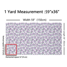 Purple Lavender Fabric by The Yard Watercolor Wild Garden Flowers Decor Fabric for Sewing Supplies Outdoor Botanical Floral Rustic Style Fabric for DIY Upholstery and Home Accents 1 Yard,36" L x 59" W