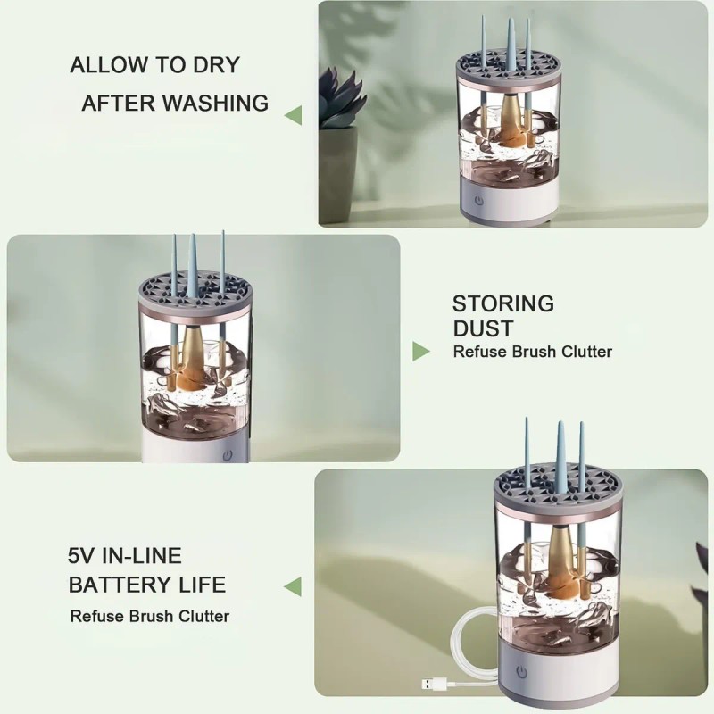 Limpiador Eléctrico Automático De Brochas De Maquillaje Savefree