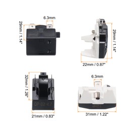 MECCANIXITY Refrigerators PTC Starter Relay 3 Pin 4.7 Ohm Overload Protector 1/2HP for Fridges Beverage Freezers