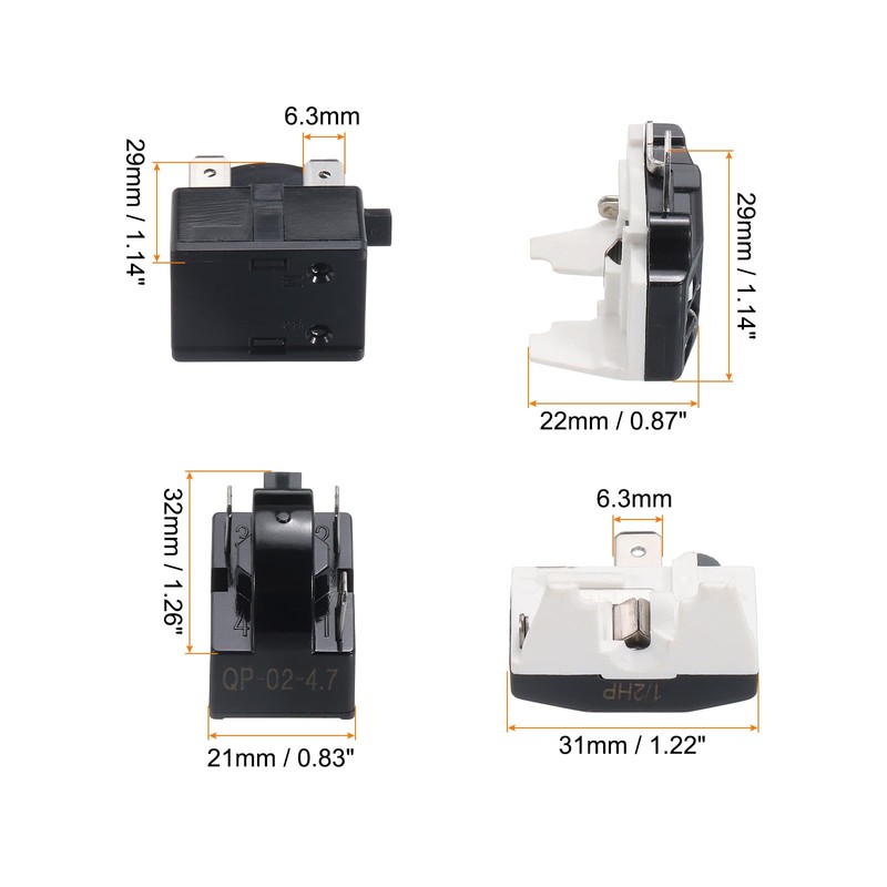 MECCANIXITY Refrigerators PTC Starter Relay 3 Pin 4.7 Ohm Overload