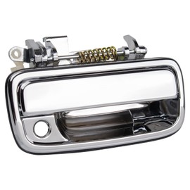 TRQ Metal Reinforced Front Right Exterior Door Handle Chrome Chrome, Plastic & Steel Passenger Side Compatible with 1995-2004 Toyota Tacoma