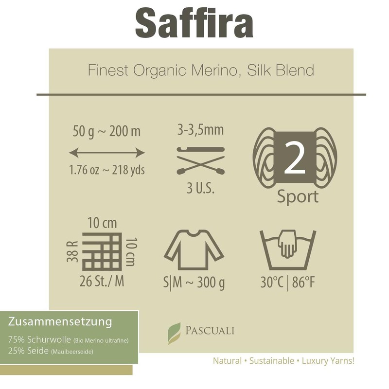 50 g Pascuali Saffira | 75% Virgin Wool (Organic Merino