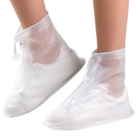 FlyNautics Waterproof Shoes Cover, Rain Shoe Covers, Reusable Overshoes Galoshes Protectors for Cycling Camping Travel Clear (2XL)