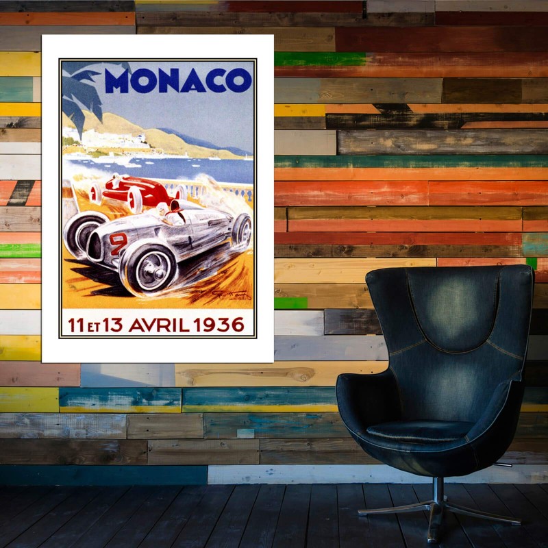 Spiffing Prints Monaco 1936 Racing Poster - Large - Semi