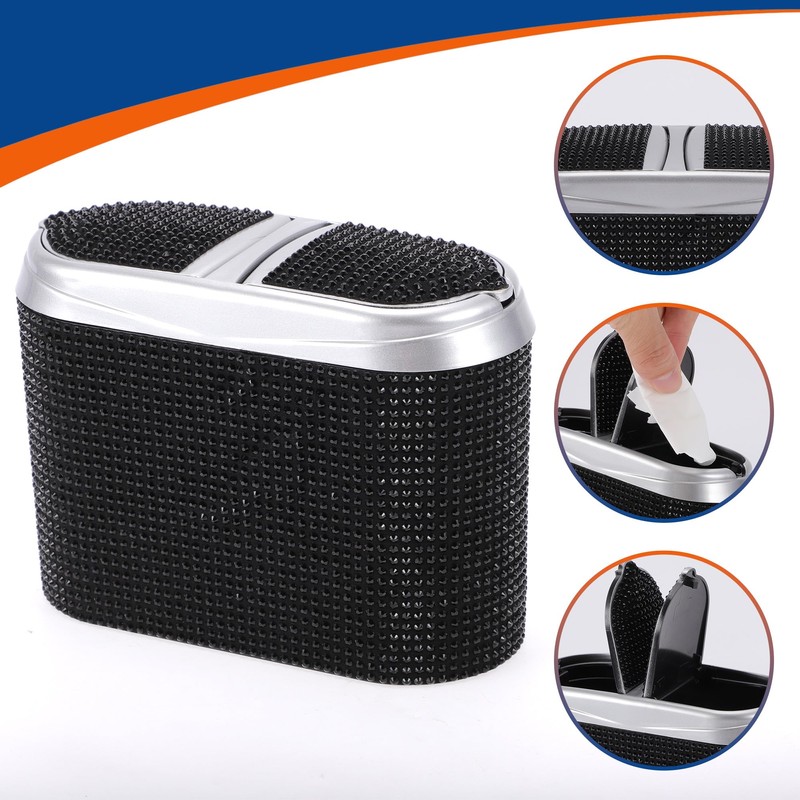 ACROPIX Car Trash Can Trash Bin Hanging 6.3" Length 2.8"