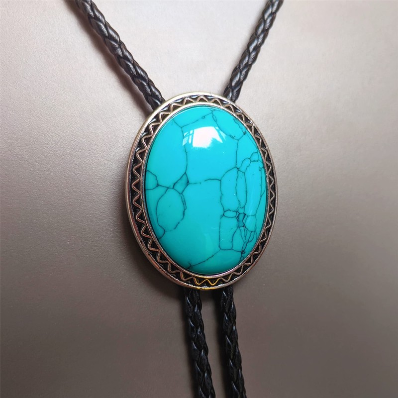 Himongoo - Corbata de granito de ágata de jade turquesa