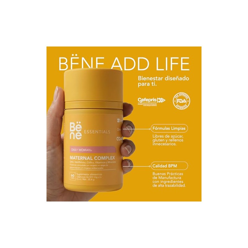 B?ne Add Life, Vitaminas Prenatales Suplemento para Mujeres 60 C?psulas