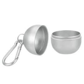 sourcing map Travel Ring Holder Keychain, Portable Jewelry Holder Storage Organizer, Single Layer Rings Case Mini Jewelry Box Keychain Container with Keyring for Gym Sports Travel, Silver